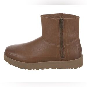 UGG Brown Leather Ankle Booties